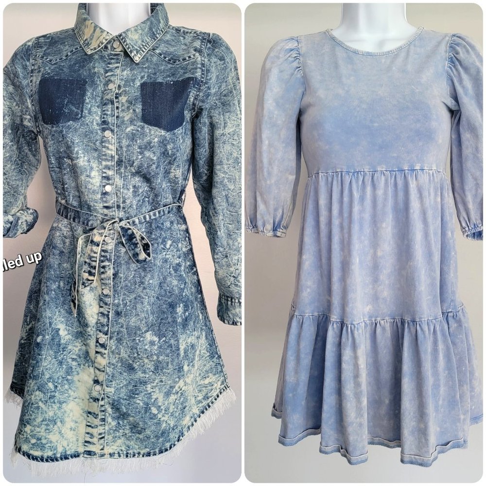 Two Blue Girl Dresses Dollhouse & Vylette Sizes 14-16 and Junior XS